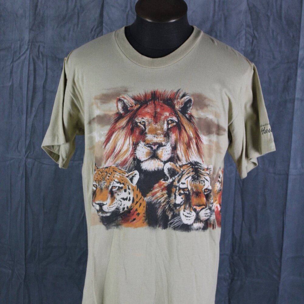 Vintage Graphic T-shirt - Big Cats Big Wrap Graphic - Men's Large